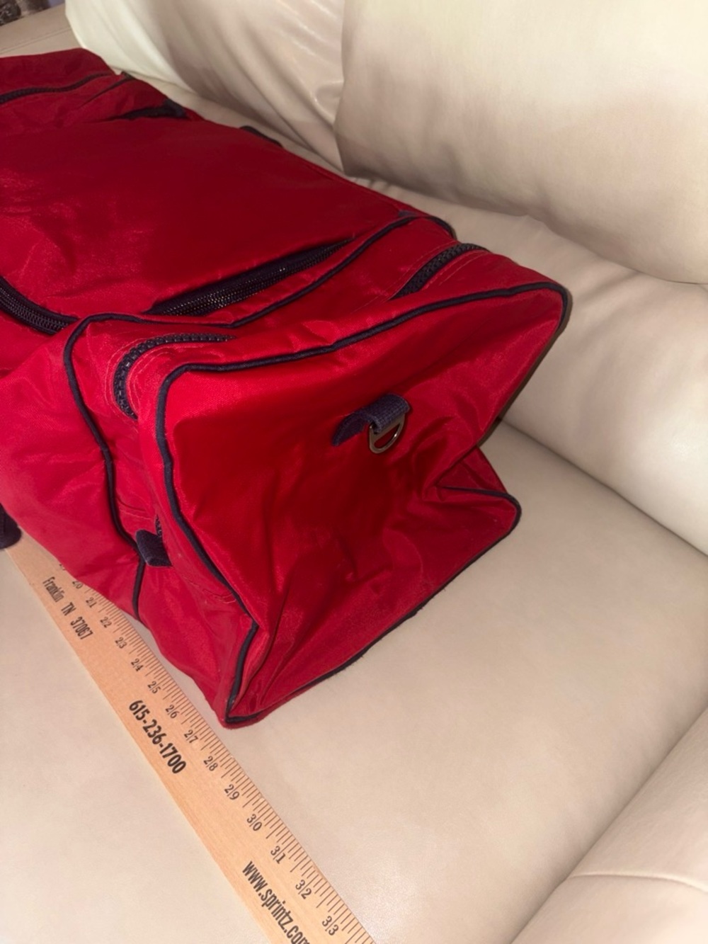 Vintage 80s Lands' End Duffle Bag Red - Picture 4 of 13